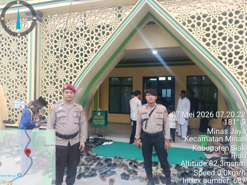Ribuan Jemaah Laksanakan Salat Iduladha di Kecamatan Minas, Polsek Minas Pastikan Berjalan Aman dan Kondusif