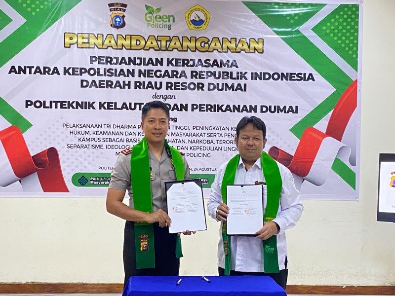 Polres Dumai dan Politeknik Kelautan dan Perikanan Dumai Perkuat Sinergi melalui Kerja Sama Kampus Anti Kejahatan dan Program Green Policing