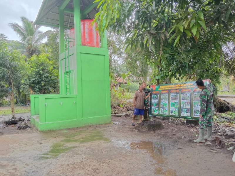 Progres Sumur Bor Selesai, Babinsa Koramil 06/Kateman Persiapkan Peresmian
