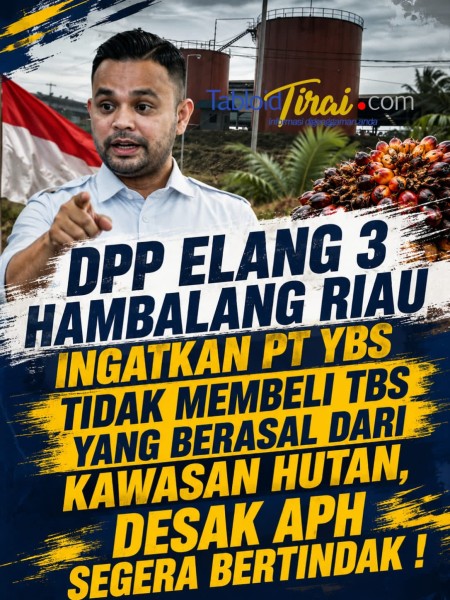 DPP Elang 3 Hambalang Riau Ingatkan PT YBS Tidak Membeli TBS Diduga Berasal dari Kawasan Hutan, Desak APH Segera Bertindak