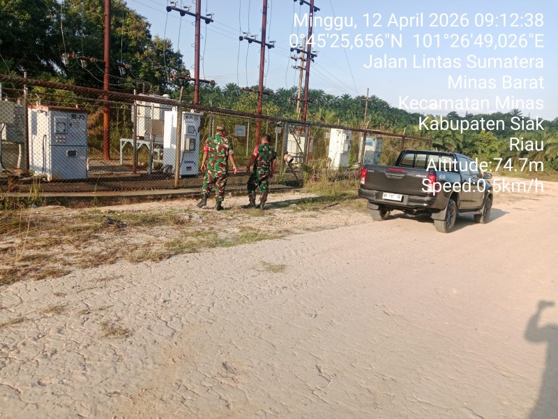 Babinsa Koramil Minas Laksanakan Patroli Penguatan Binter di Area SKK Migas, Situasi Aman Terkendali