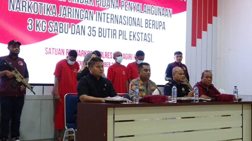 Polres Inhil Berhasil Ungkap Jaringan Narkotika Internasional Asal Malaysia