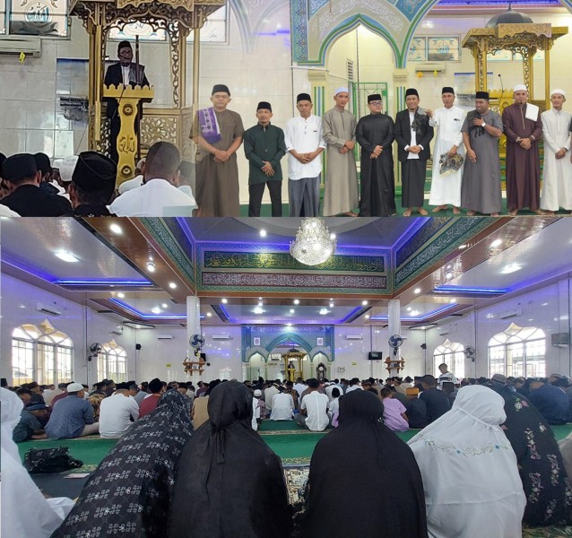 Ketua Umum MUI Pelalawan Jadi Khatib Idul Fitri, Jamaah Antusias di Masjid Al-Kiram