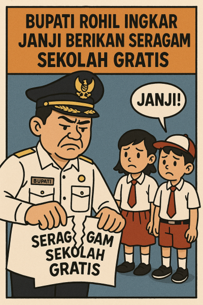 Bupati Rohil Ingkar Janji Berikan Seragam Sekolah Gratis, Muhajirin: Pertanda Tak Pernah Sekolah?
