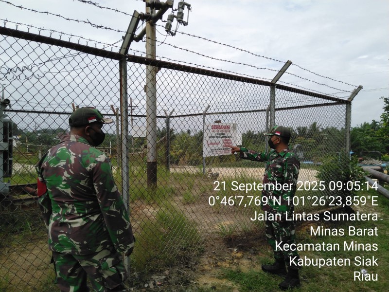 Babinsa Koramil 03/Minas Gelar Patroli dan Komsos di Area SKK Migas PT PHR