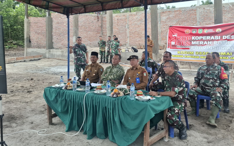 Dukung Program Nasional, Kodim Dumai Ikuti Evaluasi Pembangunan Koperasi Merah Putih