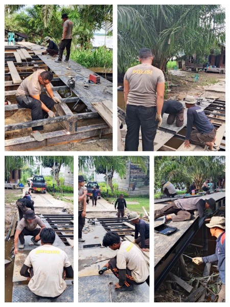 Progres Jembatan Presisi Polri di Desa Ransang Capai 65 Persen, Warga Antusias Gotong Royong Bersama Polisi