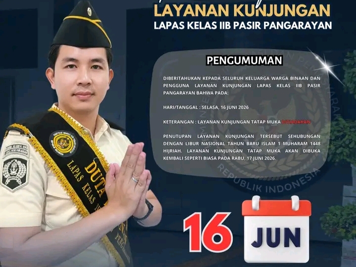 Libur Tahun Baru Islam 1448 H, Lapas Pasir Pangarayan Tiadakan Layanan Kunjungan