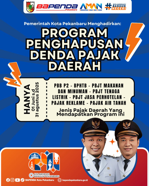 Kabar Gembira! Pemko Pekanbaru Hapus Denda Pajak PBB, Wako Agung: Pergunakan ini Dengan Baik