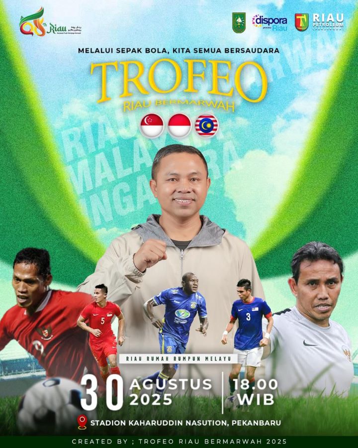 Legenda Sepakbola Tiga Negara Ramaikan Turnamen Trofeo Riau Bermarwah