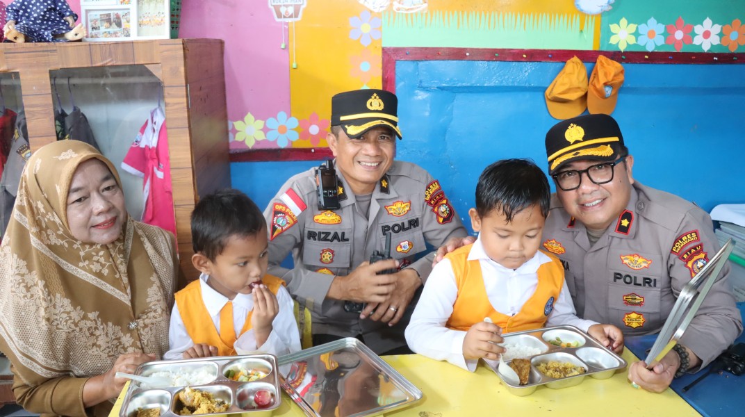 Polres Meranti Dukung Program MBG, 84 Anak TK Bhayangkari Nikmati Menu Bergizi