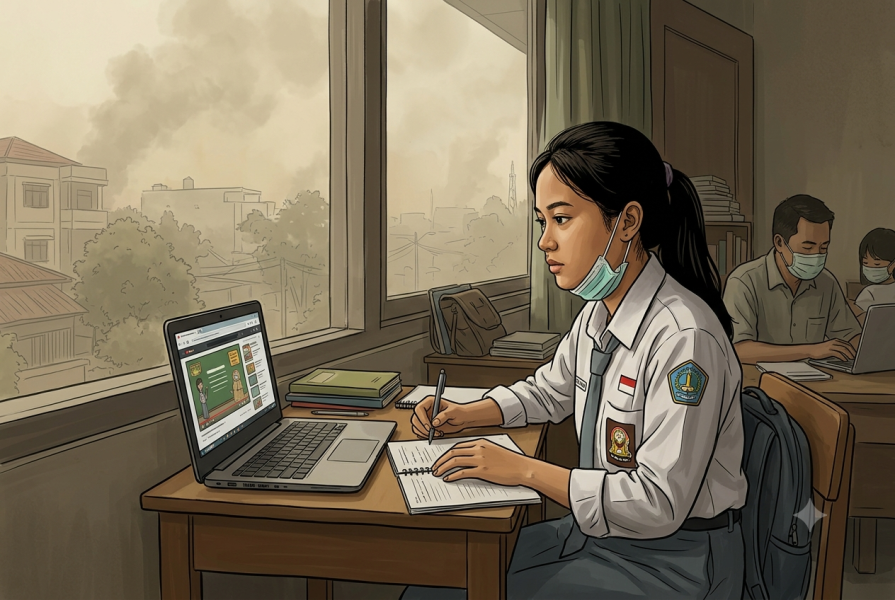 Kualitas Udara Memburuk, Disdik Riau Terapkan PJJ Bagi SMA Sederajat di Pekanbaru