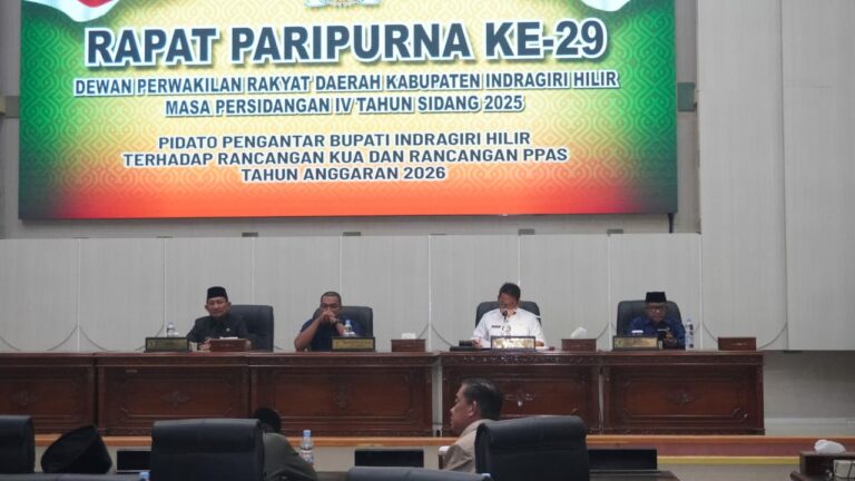 Pemkab Inhil Sampaikan Rancangan KUA–PPAS 2026, Target Pendapatan Rp1,99 Triliun dan Defisit Rp316 Miliar