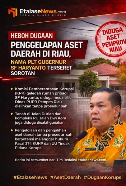 Heboh Dugaan Penggelapan Aset Daerah di Riau, Nama Plt Gubernur SF Haryanto Terseret Sorotan