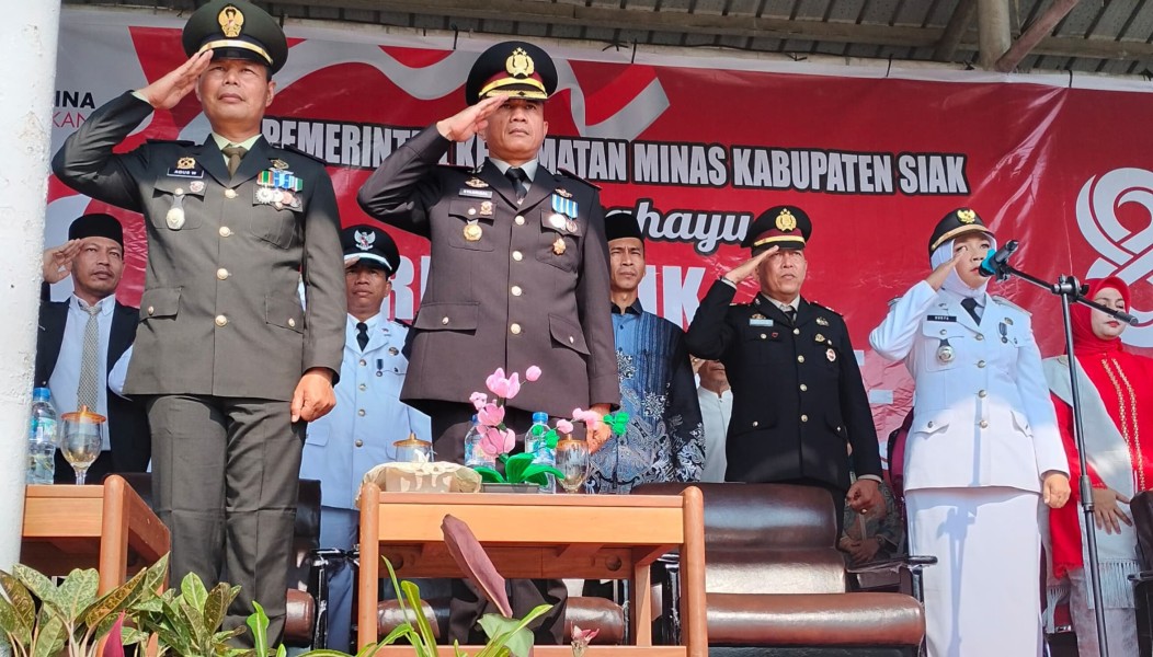 Kapolsek Minas Hadiri Upacara HUT ke-81 Kemerdekaan RI, Berlangsung Khidmat dan Lancar