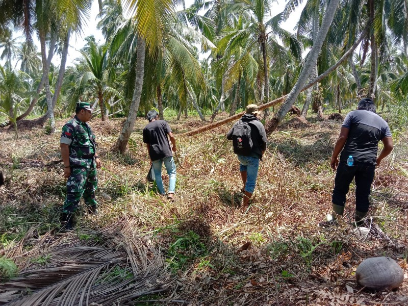 Pastikan Wilayah Aman dari Karhutla, Babinsa Koramil 06/Kateman Gelar Patroli Tapal Batas