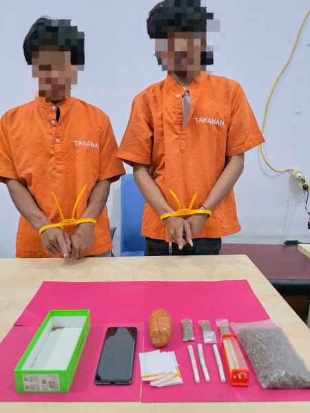 Polsek Kampar Kembali Tangkap Pelaku Narkoba Duan Ganja Kering dari Pengembangan Pelaku Desa Bukit Keratai