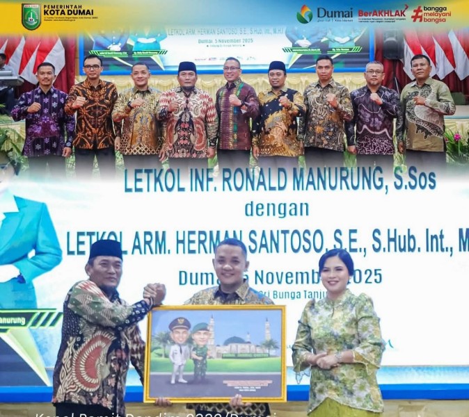 Komandan Kodim 0320/Dumai Resmi Berganti, Letkol Arm Santoso Gantikan Letkol Inf Ronal Manurung