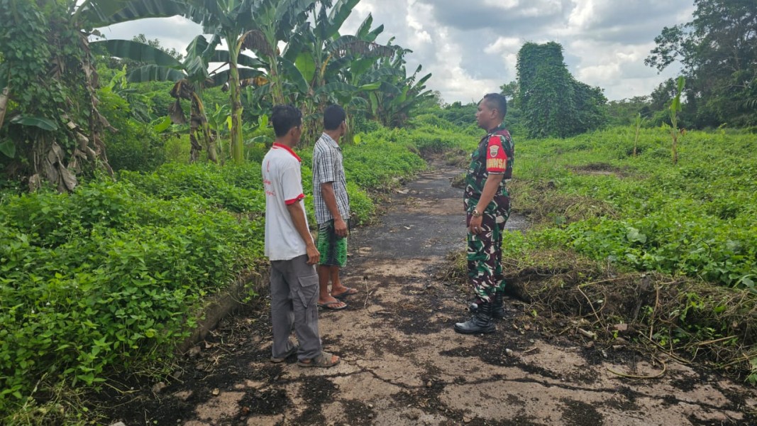 Pastikan Kondisi Aman dari Karhutla, Babinsa Koramil 06/Kateman Gelar Patroli Tapal Batas