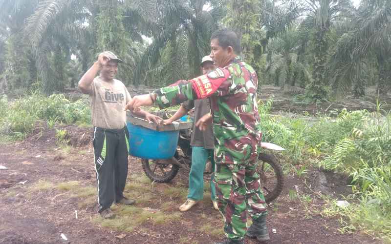 Babinsa Sertu Jainal Arifin Pimpin Patroli Cegah Karlahut di Lahan Gambut Sungai Sembilan