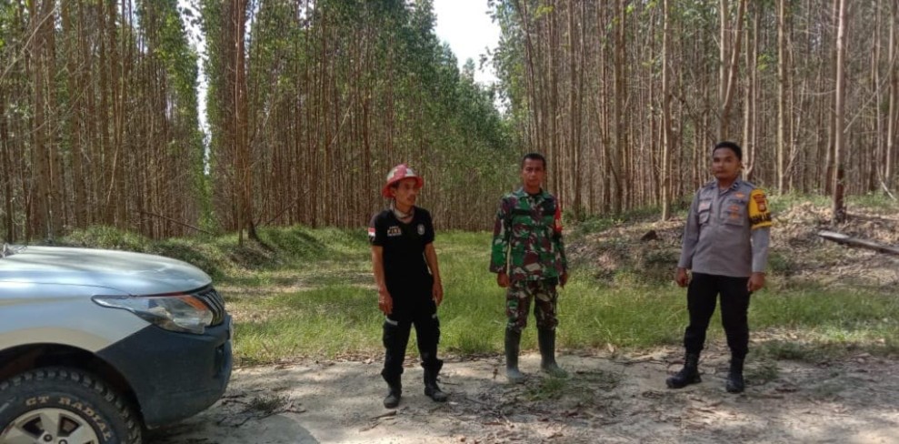 Babinsa Serma Sri Wahyudi Patroli Karhutla di Kampung Lubuk Jering, Ajak Warga Waspada Kebakaran Lahan