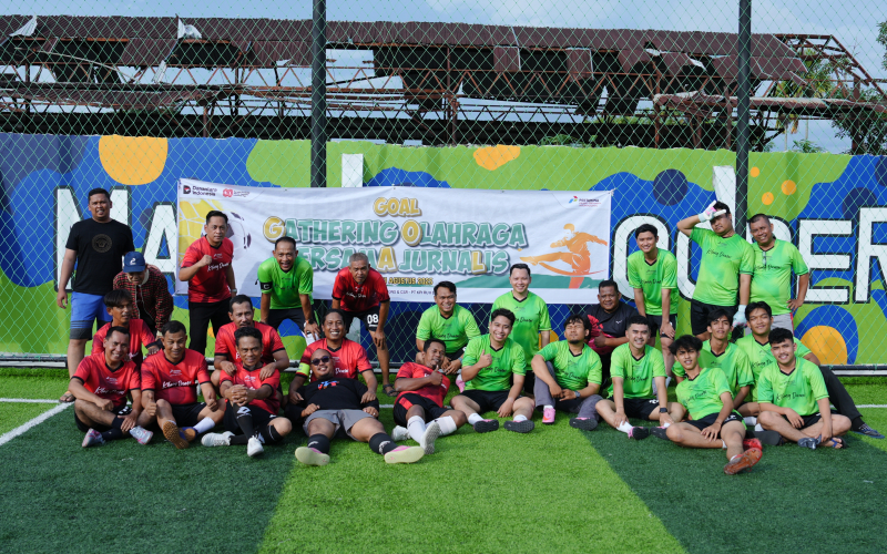 Penuh Keakraban, PT KPI RU II Dumai Tekuk Tim Jurnalis di Laga Persahabatan 5-2