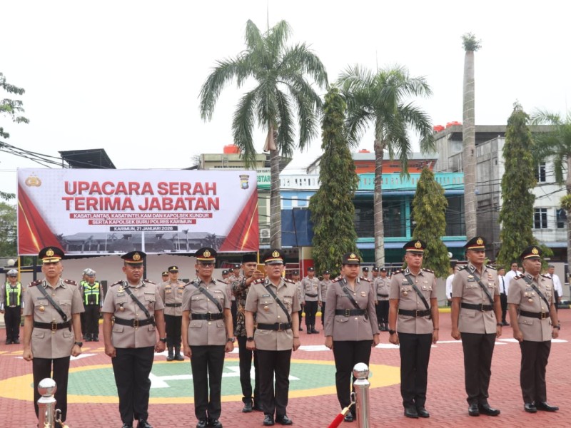 Polres Karimun Gelar Sertijab Kasatlantas, Kasatintelkam, Kapolsek Kundur dan Kapolsek Buru