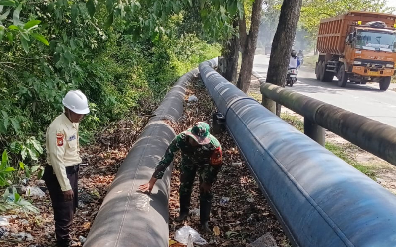 Koramil 01/Dumai dan PHR Perkuat Pengamanan Jalur Pipa Minyak Lewat Patroli dan Komsos