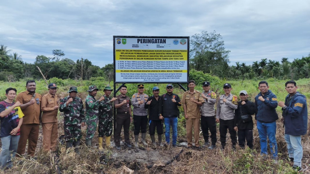 Cegah Karhutla, Polres Inhil Tegaskan Sanksi Lewat Papan Peringatan