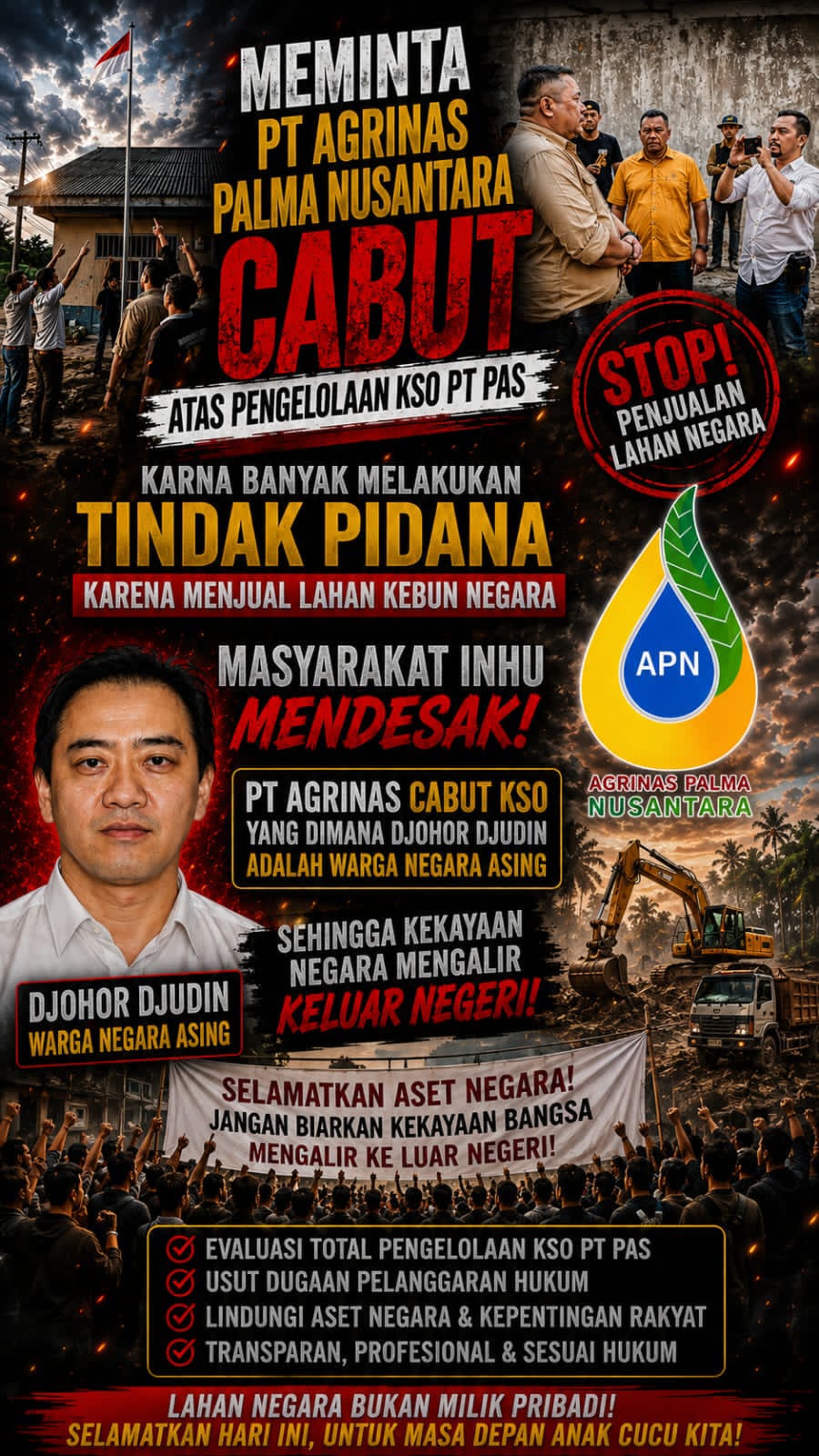 Ketua Elang 3 Hambalang Riau Pebriyan Winaldi Desak Agrinas, Cabut dan Copot Direktur PT PAS Diduga Kelola Aset Negara dan Meminta Tertibkan Kawasan Hutan