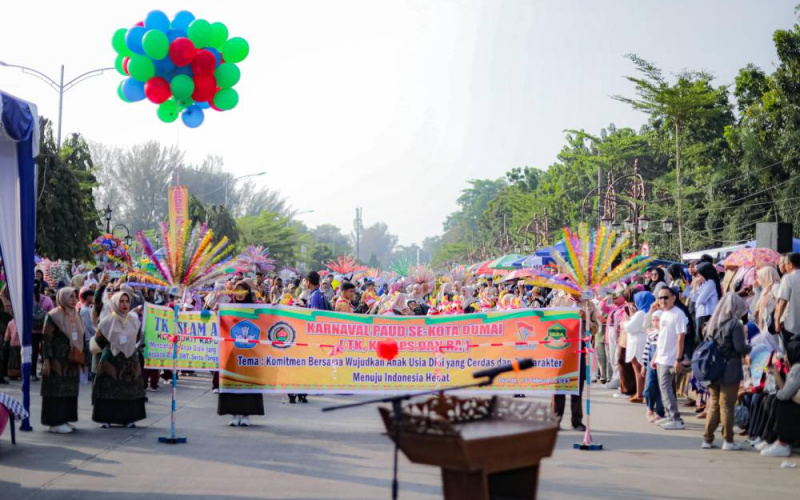 Semarak Karnaval PAUD Se Kota Dumai, Ribuan Anak Ikut Berpartisipasi