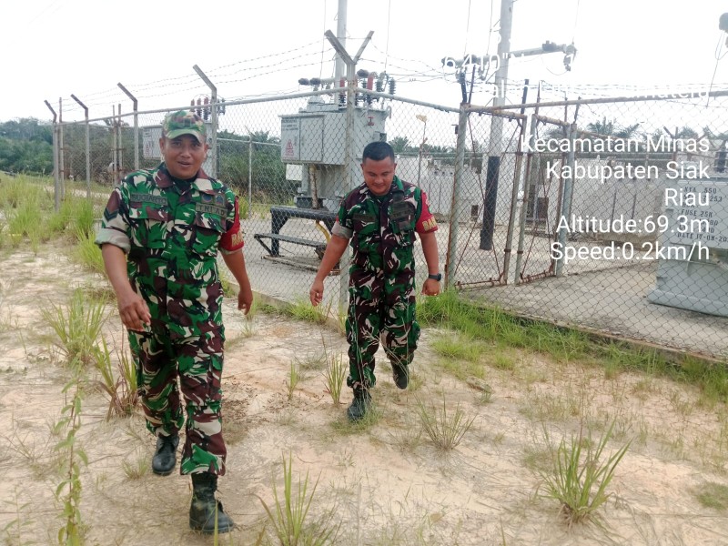 Sertu Sugiarto dan Koptu AKP Hutagalung Laksanakan Patroli Penguatan Binter SKK Migas di Minas Field --