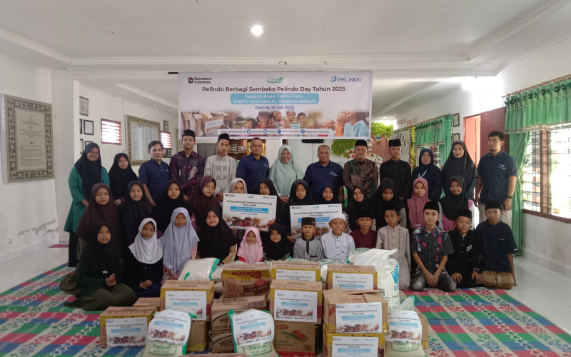 Pelindo Dumai Serahkan Bantuan Sembako Ke Panti Asuhan Al Munawwarah