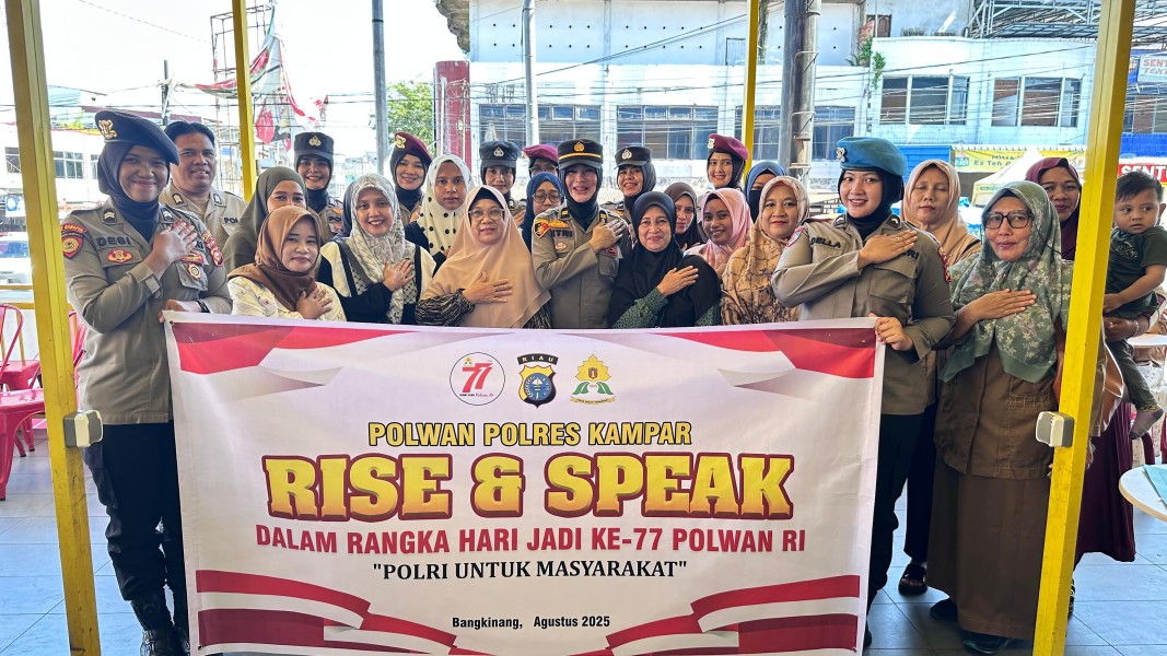 Rise and Speak' Polwan Kampar Bikin Pasar Bangkinang Bergetar! Suarakan Perlindungan Perempuan & Anak, Bukti Polwan Peduli!