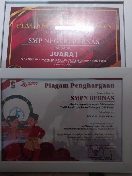 Dua Penghargaan untuk SMPN Bernas di Helat Pelalawan ke-26