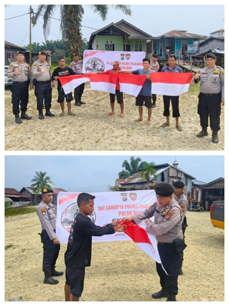 Ekspedisi Merah Putih Polres Pelalawan Perkuat Nasionalisme Warga Jelang HUT RI ke-81