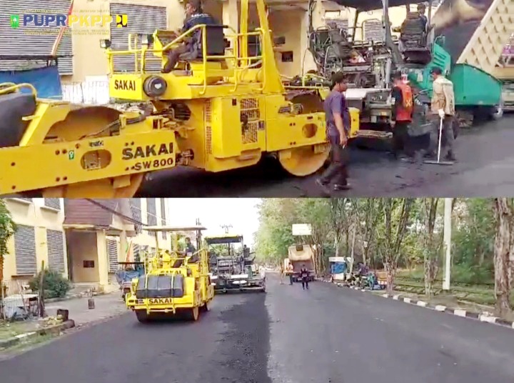 Ikuti Instruksi Gubernur, Dinas PUPR-PKPP Riau Overlay Jalan Setia Maharaja Pekanbaru