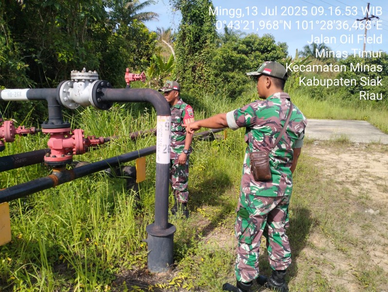 Babinsa Koramil 03/Minas Gelar Patroli Penguatan Binter SKK Migas Bersama PT. PHR di Minas