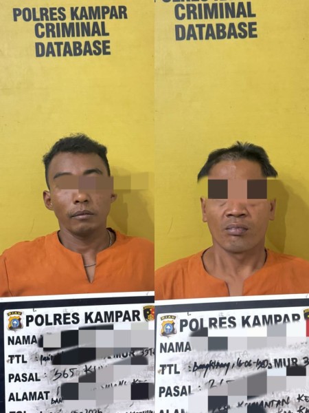 Satreskrim Polres Kampar, Tangkap Dua Pelaku Jambret Korban Alami Kerugian 50 Juta dan Luka-luka
