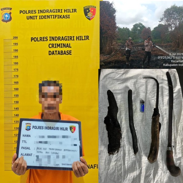 Polres Inhil Ringkus Petani Pembakar Lahan 5 Hektare di Gaung, Terancam Hukuman Berat!