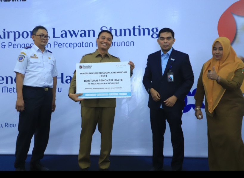 Pemko Pekanbaru Terima Bantuan Renovasi Halte TMP dari PT Angkasa Pura II