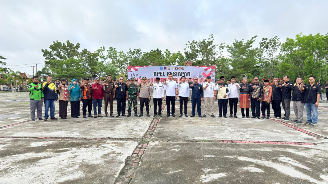 Bupati Zukri Pimpin Apel Siaga Satgas Anti Narkoba Kabupaten Pelalawan 2026