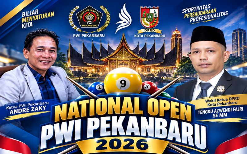 National Open Billiard PWI Pekanbaru 2026 Jadi Ajang Silaturahmi Wartawan Se-Indonesi
