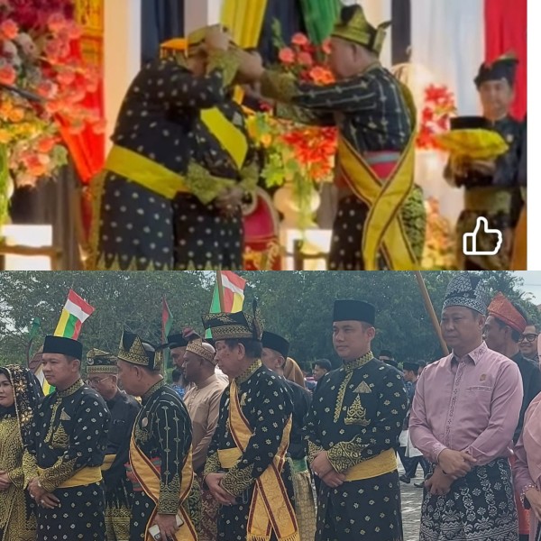 Wabup Husni Tamrin & Kapolres Afrizal Asri Dianugerahi Gelar Adat, Simbol Pengabdian & Pengayoman Negeri Melayu