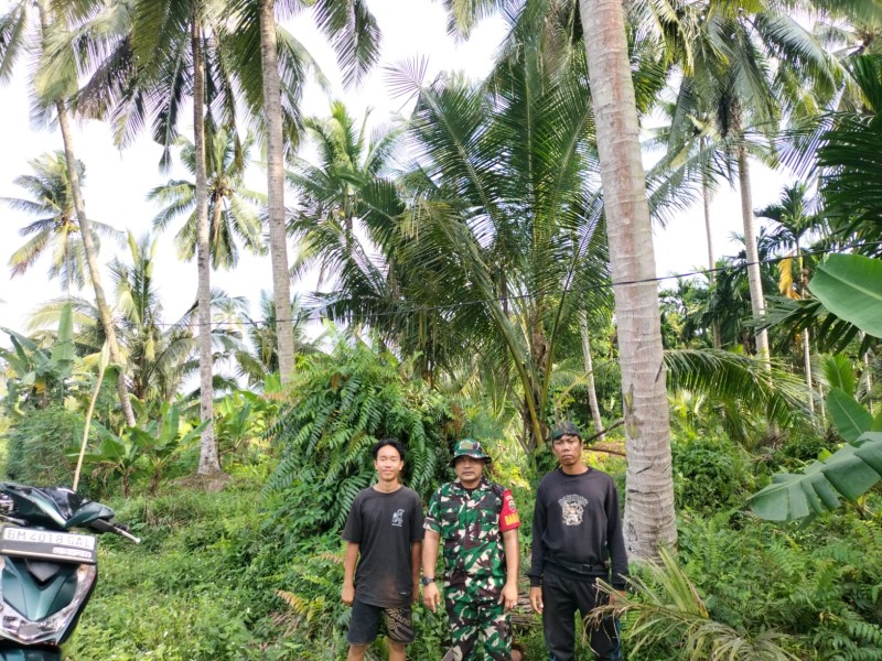 Babinsa Tagaraja Koramil 06/Kateman Laksanakan Patroli Karhutla