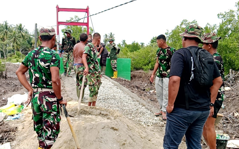Kodim 0320 Dumai Kebut Pembangunan Jembatan Gantung Garuda, 260 Warga Akan Rasakan Manfaatnya