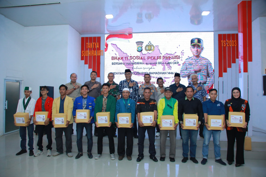 Bhakti Sosial Polres Inhil bersama Mahasiswa dan OKP