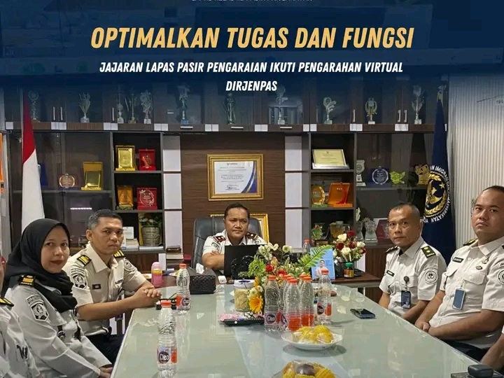 Optimalkan Tugas dan Fungsi, Jajaran Lapas Pasir Pengaraian Ikuti Pengarahan Virtual Dirjenpas