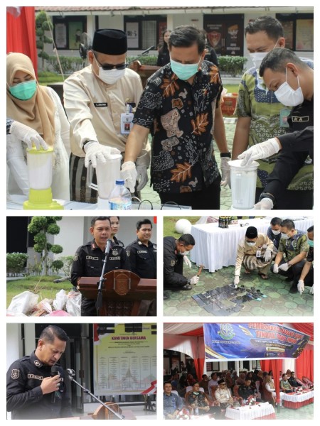 Tuntaskan Eksekusi 269 Perkara, Kejari Pelalawan Musnahkan Barang Bukti Hasil Kejahatan