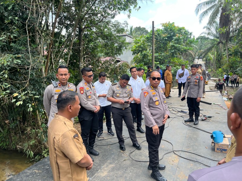 Jembatan Lubuk Agung Terus Dikebut, Karo Ops Polda Riau Cek Lokasi!